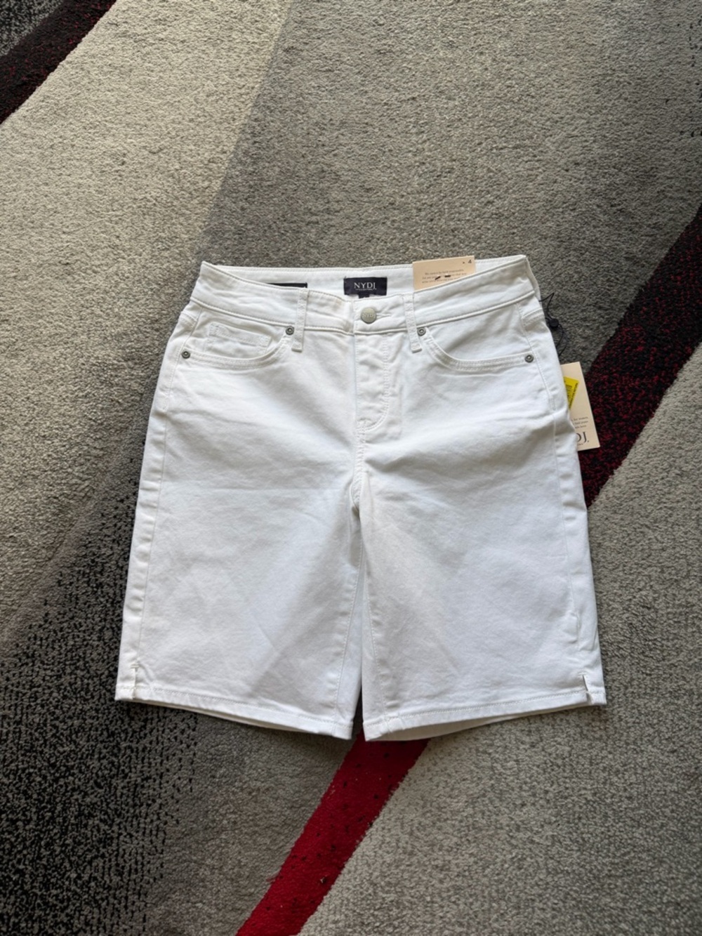 NYDJ Ella Optic White Lift Tuck 9” Shorts